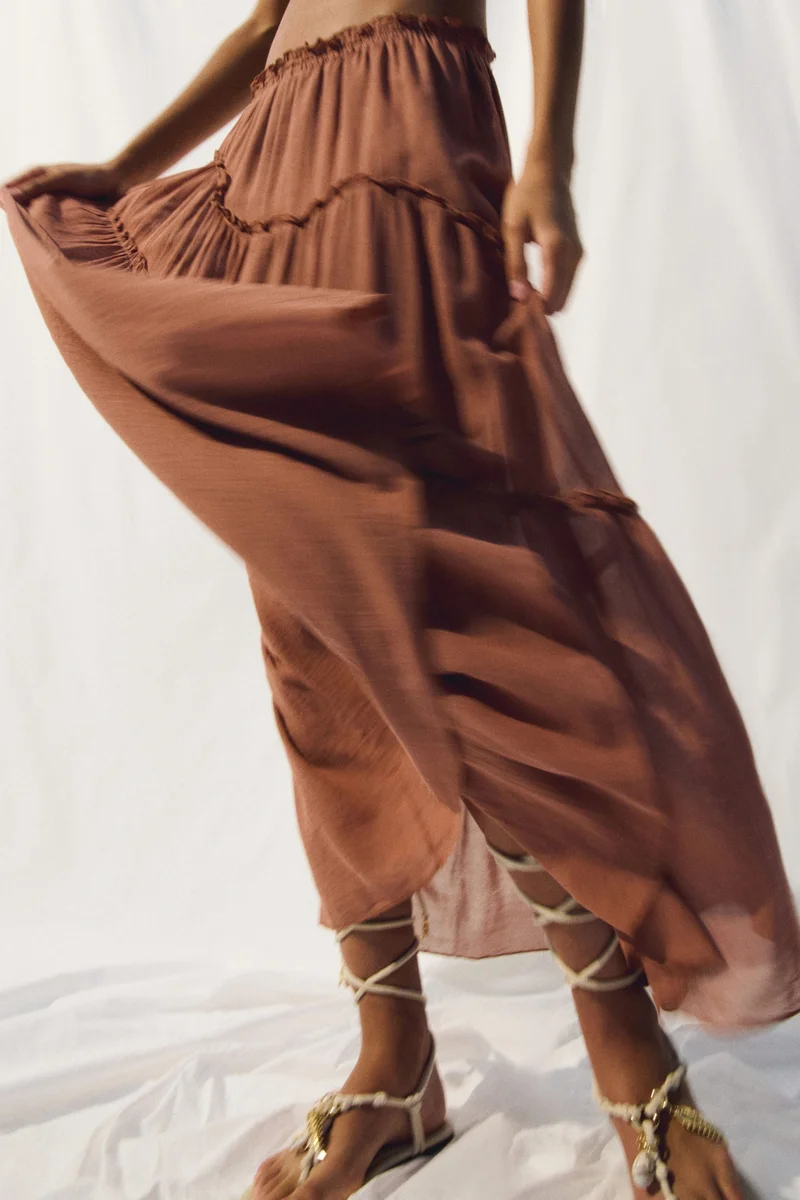 H&M  Tiered maxi skirt for Women | Best Price UAE