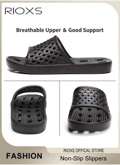 RIOXS Slippers For Men Women,Quick Drying Shower Slippers With Drainage Holes,Soft Comfortable Slippers,Unisex Flat Sliders,Non-Slip Bath Slippers,For Indoor Outdoor Poolside Use  - Image 5