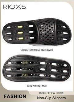 RIOXS Slippers For Men Women,Quick Drying Shower Slippers With Drainage Holes,Soft Comfortable Slippers,Unisex Flat Sliders,Non-Slip Bath Slippers,For Indoor Outdoor Poolside Use  - Image 4