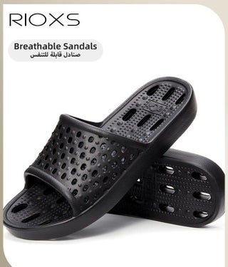 Slippers For Men Women, Quick Drying Shower Slippers With Drainage Holes, Soft Comfortable Slippers, Unisex Flat Sliders, Non-Slip Bath Slippers, Bathroom Slippers For Indoor Outdoor Poolside Use, Lightweight Dorm Home Slide Sandals - view 2