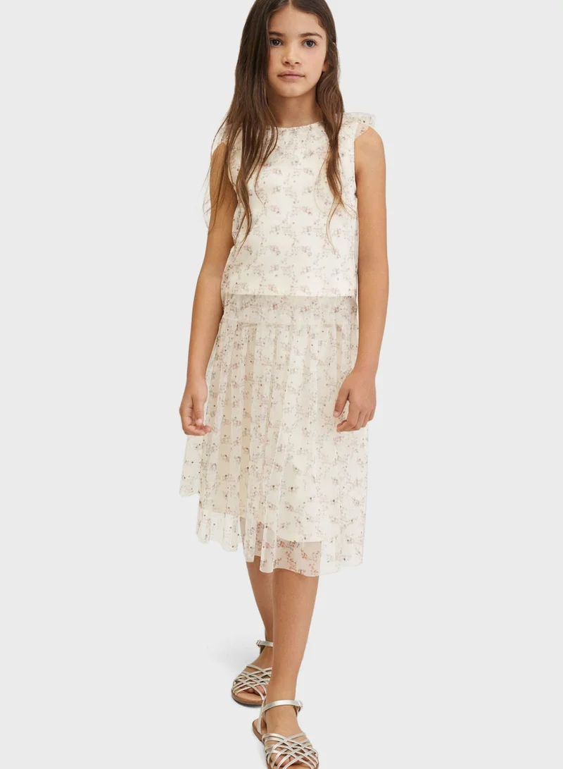 MANGO Kids Printed Skirt