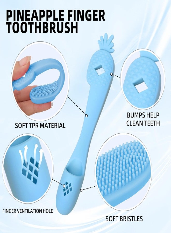 Histotree Blue Pineapple-Shaped Dog Finger Toothbrush Soft TPR Anti-Slip Dog Finger Toothbrush Cover Fun Cat Fingerbrush Tooth Cleaning Tool Pet Dental Care Toothbrush for Dogs and Cats 5.98in/15.2cm - Image 2