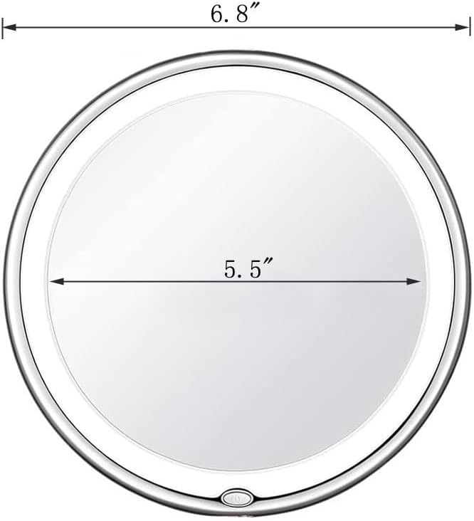 JiBen LED Lighted 10X Magnifying Makeup Mirror with Power Locking Suction Cup, Bright Diffused. - Image 5