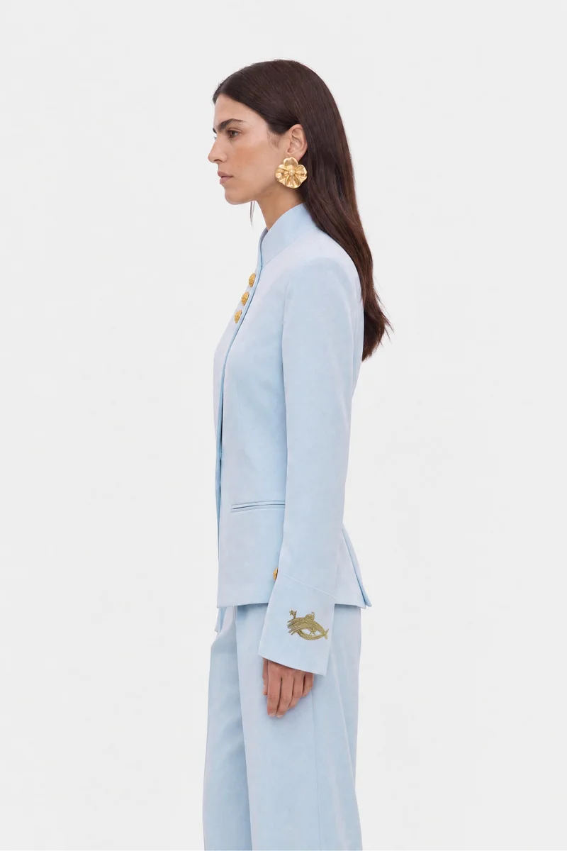 Nocturne Embroidery Detail Stand Collar Jacket