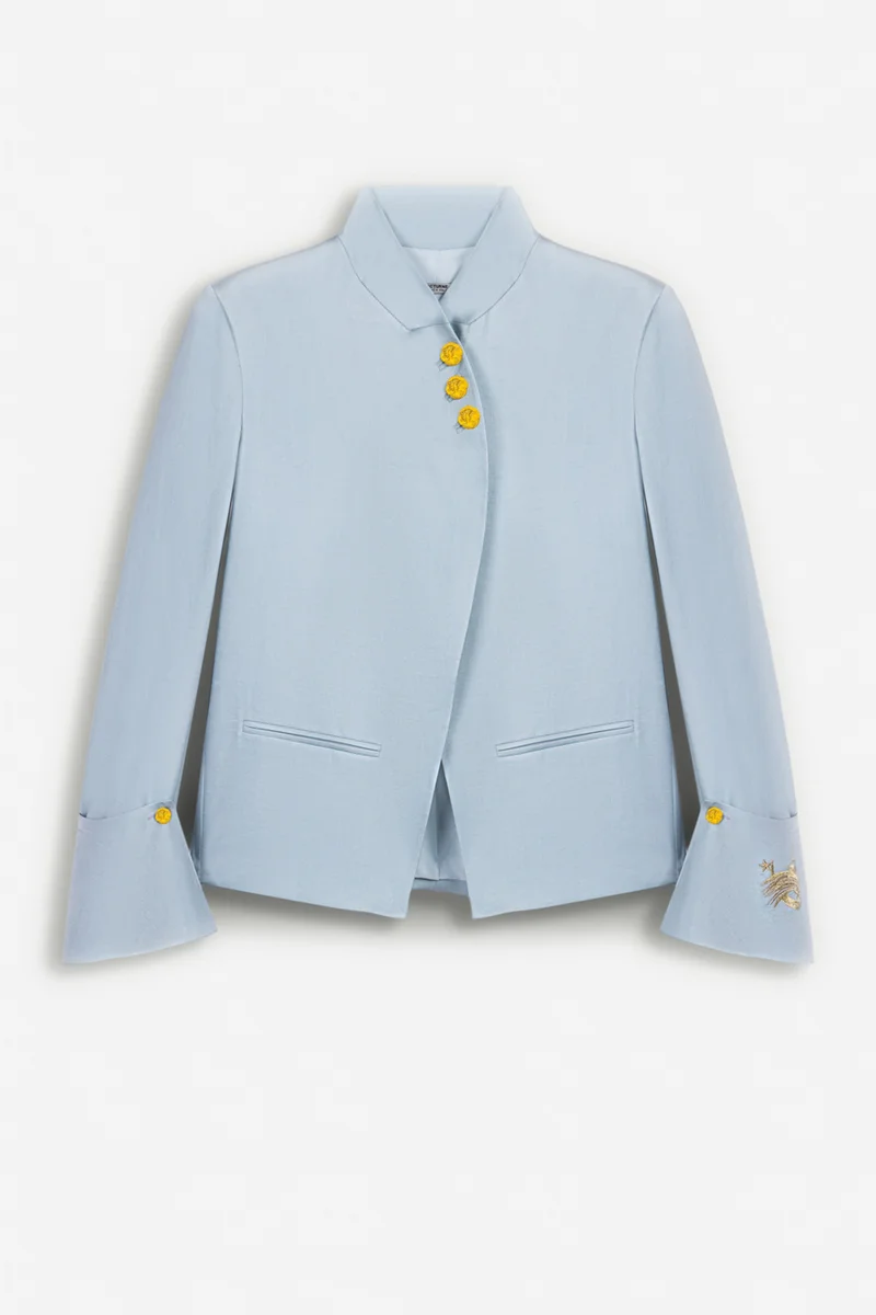 Nocturne  Embroidery Detail Stand Collar Jacket for Women | Best Price UAE