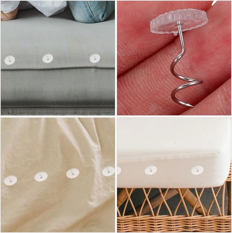GALPADA 50pcs Plastic Spiral Sofa Nails Spiral Tacks Decorative Bed Skirt Pins Non-Marking Upholstery Fixing Pins for Furniture and Bedding Accessories - Image 3