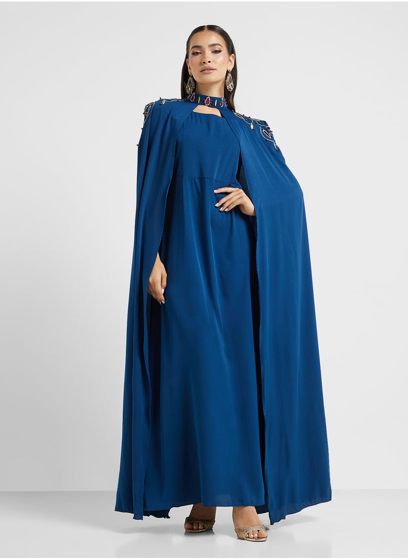 hayas closet Embellished Cape Sleeve Dress  - Image 4