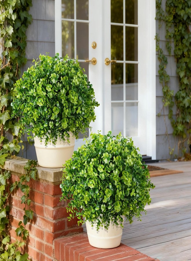 Ivydale Artificial Faux Outdoor Plants for Spring Summer Decoration, 12 Bundles Fake Plastic Eucalyptus UV Resistant Look Real Fake Plants for Planter Outside Front Door Porch Patio Balcony Garden Indoor Yard - Image 2