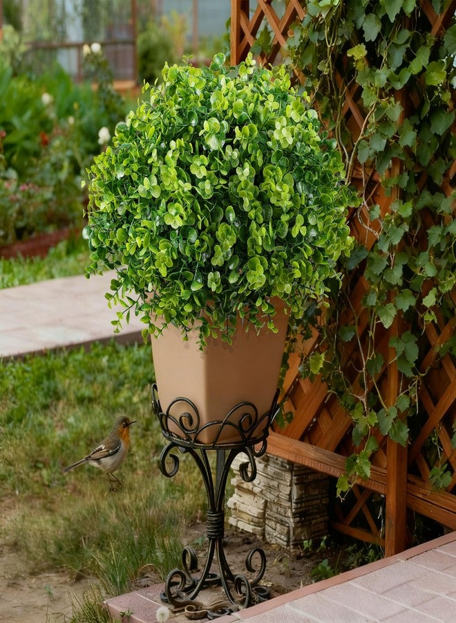 Ivydale Artificial Faux Outdoor Plants for Spring Summer Decoration, 12 Bundles Fake Plastic Eucalyptus UV Resistant Look Real Fake Plants for Planter Outside Front Door Porch Patio Balcony Garden Indoor Yard - Image 4
