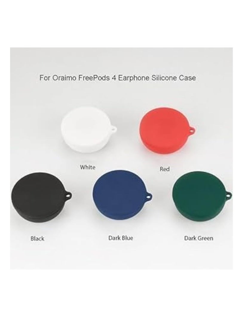 shomira Silicone Cover Case Compatible with Oraimoo Freepods 4 Portable Protective Case Cover With Keychain For Oraimoo Freebuds 4 (Black) - Image 3