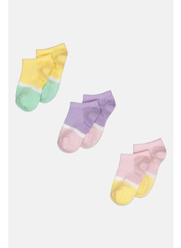 RBX Kids Girl 3 Pairs Textured Socks, Multicolor  - Image 1