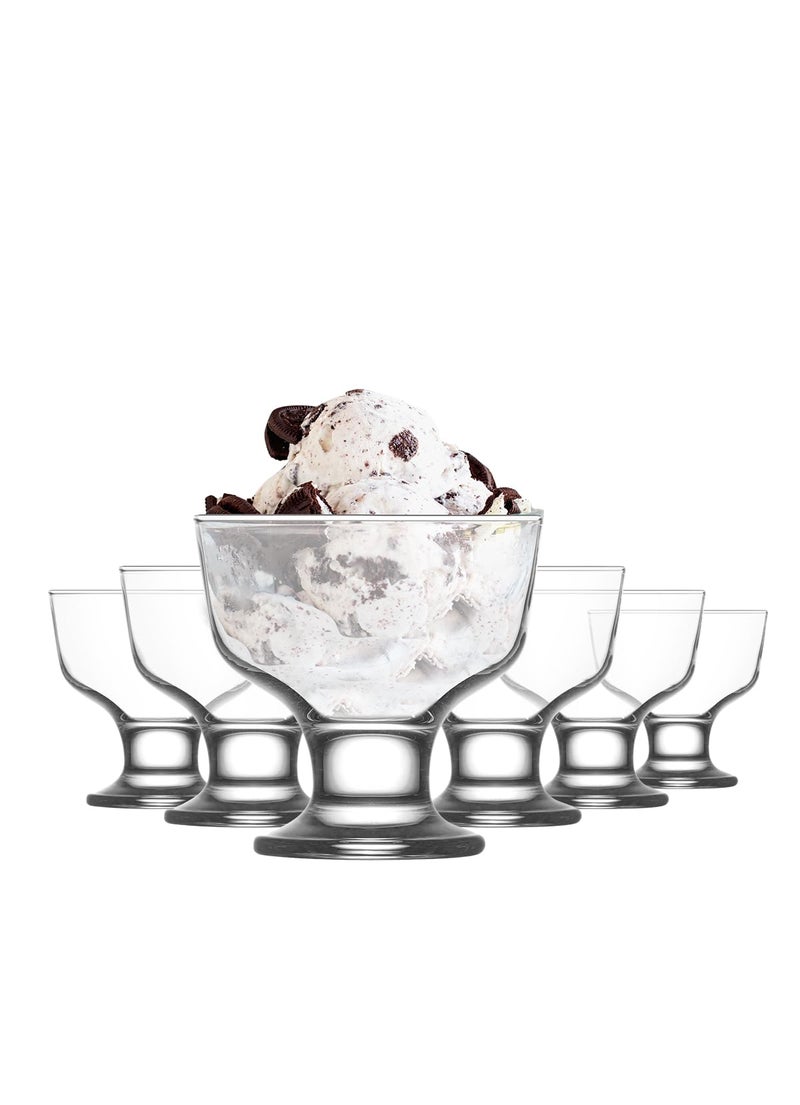 LAV Ice Cream Serving Glass Bowls 6Piece Glass Dessert Cups for Ice Cream Dish 95 oz  Dessert Cups Glass  Clear Ice Cream Bowls Dessert Glasses