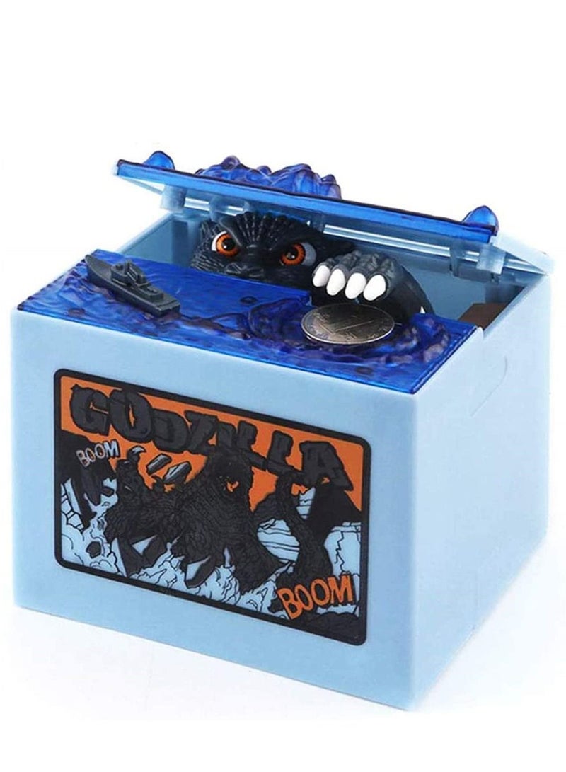 SYOSI Electronic Dinosaur Coin Bank for Kids, Animated Monster Style Money Box with Music, Ideal Gift for Boys and Girls - Image 1