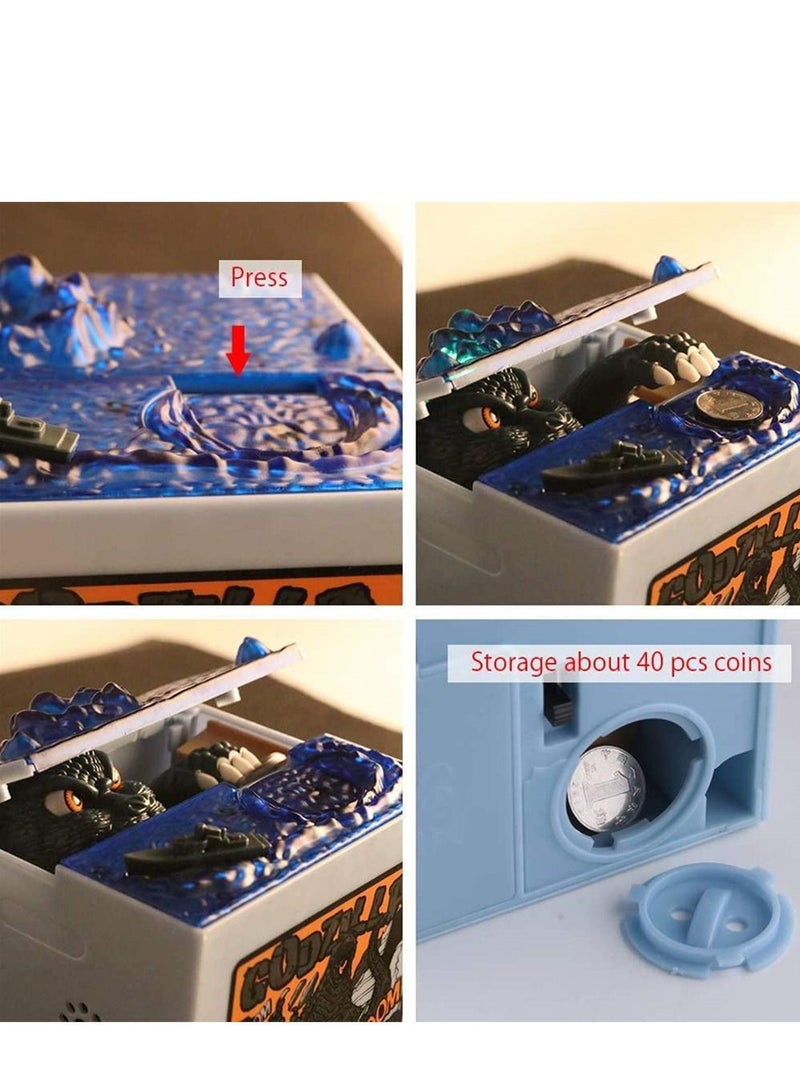 SYOSI Electronic Dinosaur Coin Bank for Kids, Animated Monster Style Money Box with Music, Ideal Gift for Boys and Girls - Image 5