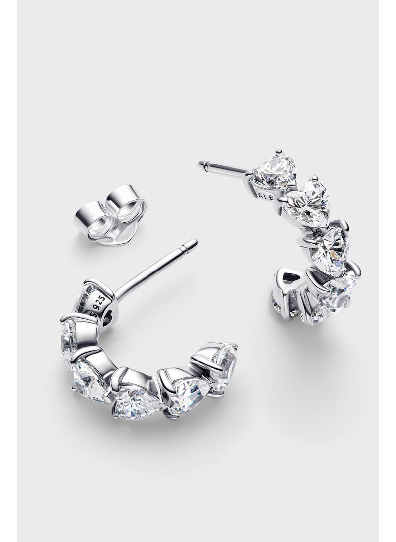 PANDORA Hearts Sterling Silver Stud Earrings - Image 1