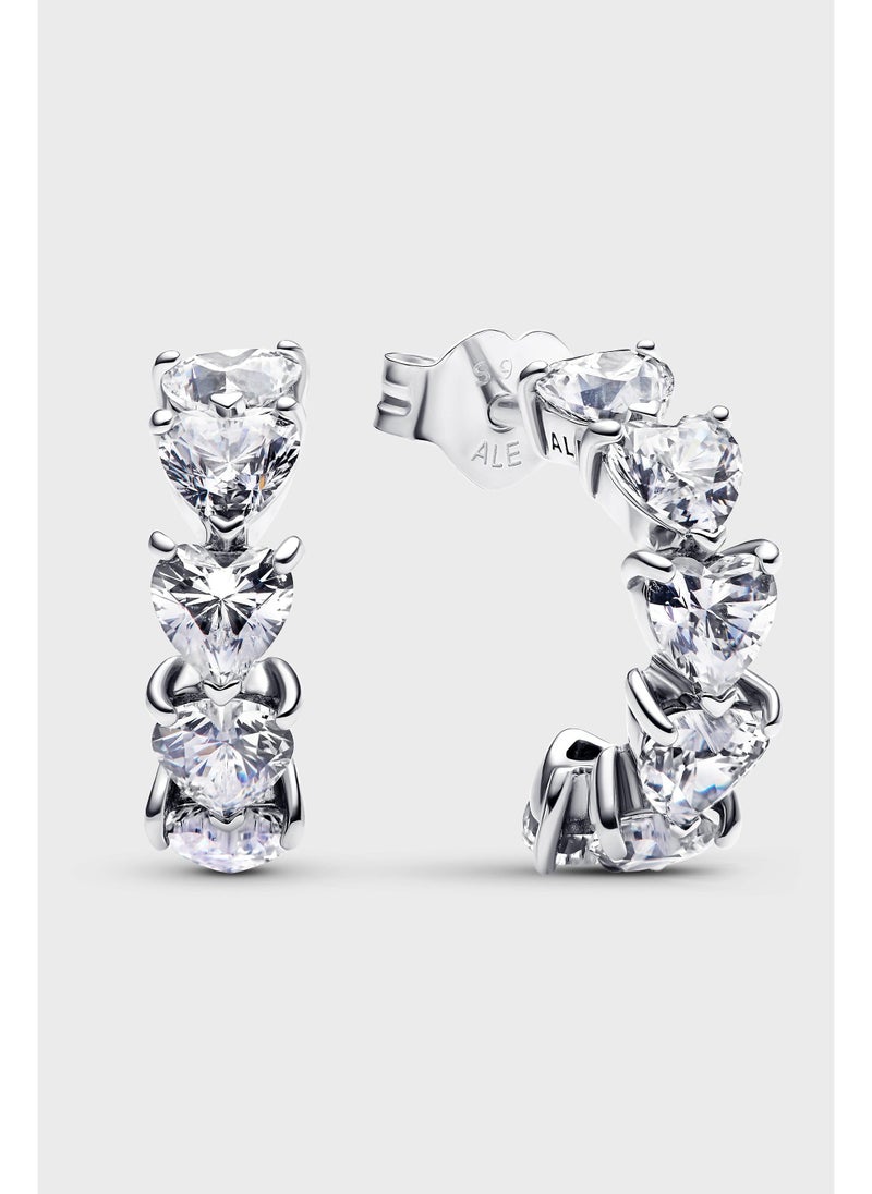 PANDORA Hearts Sterling Silver Stud Earrings  - Image 2