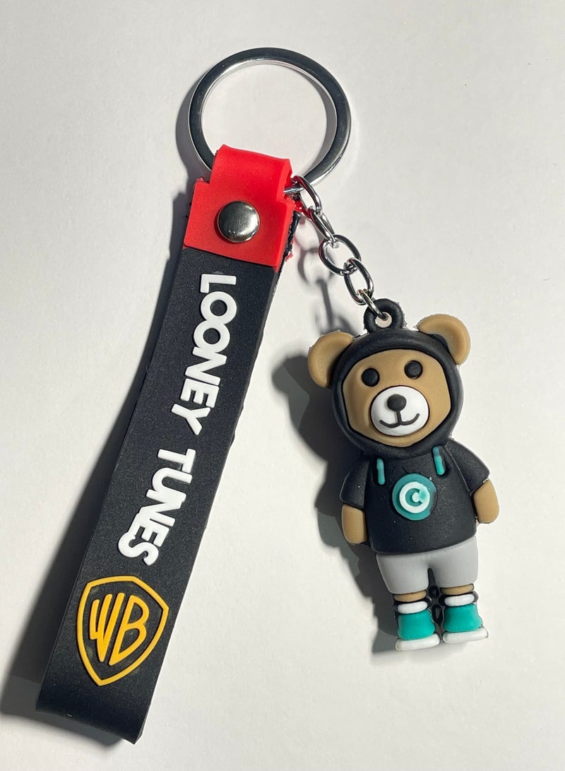 ميدالية مفاتيح كرتونية مميزة اكسسوار أنيق سلسلة مفاتيح بشخصية كوكو تيدي بير مع شريط يتناسب مع مفاتيح السيارة والمحفظة والحقيبة هدية ابداعية جميلة - Image 2