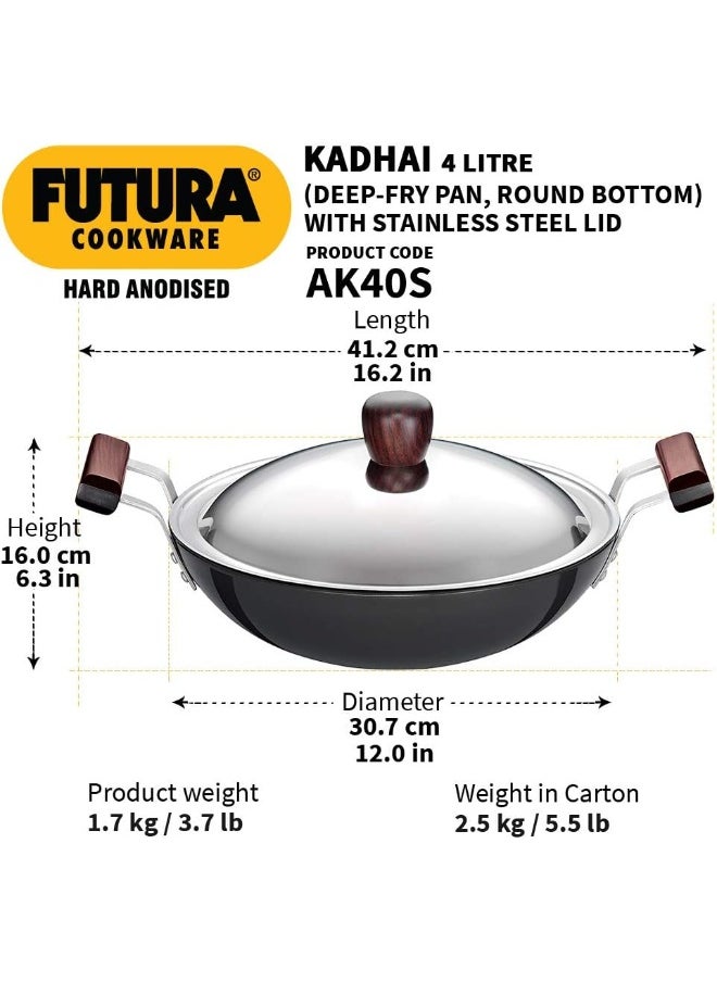 Hawkins Futura 4 Litre Deep Fry Pan, Hard Anodised Kadai with Stainless Steel Lid, Round Bottom Kadhai, Big Kadai, Black - pzsku/ZFCB1CC99490D1A972C35Z/45/_/1739212746/5718dc61-14b5-4012-a617-e2bf916ede84