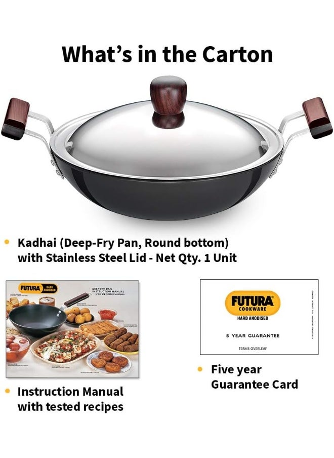 Hawkins Futura 4 Litre Deep Fry Pan, Hard Anodised Kadai with Stainless Steel Lid, Round Bottom Kadhai, Big Kadai, Black - pzsku/ZFCB1CC99490D1A972C35Z/45/_/1739212749/ce058397-ce54-4ef4-b21e-a440c95f2447