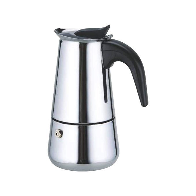 PORTABLE STAINLESS STEEL STOVE TOP ESPRESSO COFFEE MAKER PERCOLATOR MOKA POT ITALIAN COFFEE MAKER 1 YEAR WARRANTY 6 CUP