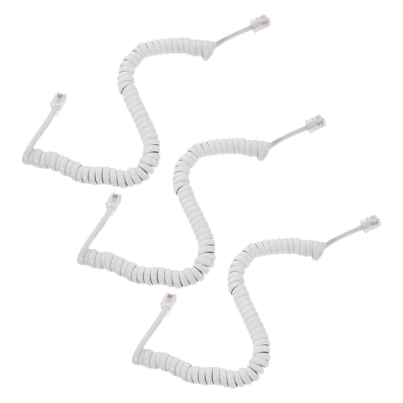 3 Pack Curly Telephone Cord for Desk Phones Receiver Coil Cable Home Office Use - Image 2