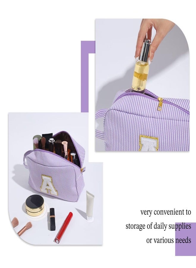 YOOLIFE Birthday Gifts for 4 5 6 7 8 9 10 11 12 13 14 15 16 Year Old Girl Gifts, Purple Gifts for Women Teen Girls Kids Her Daughter, Monogram Initial Girls Makeup Bag, Letter E - Image 4