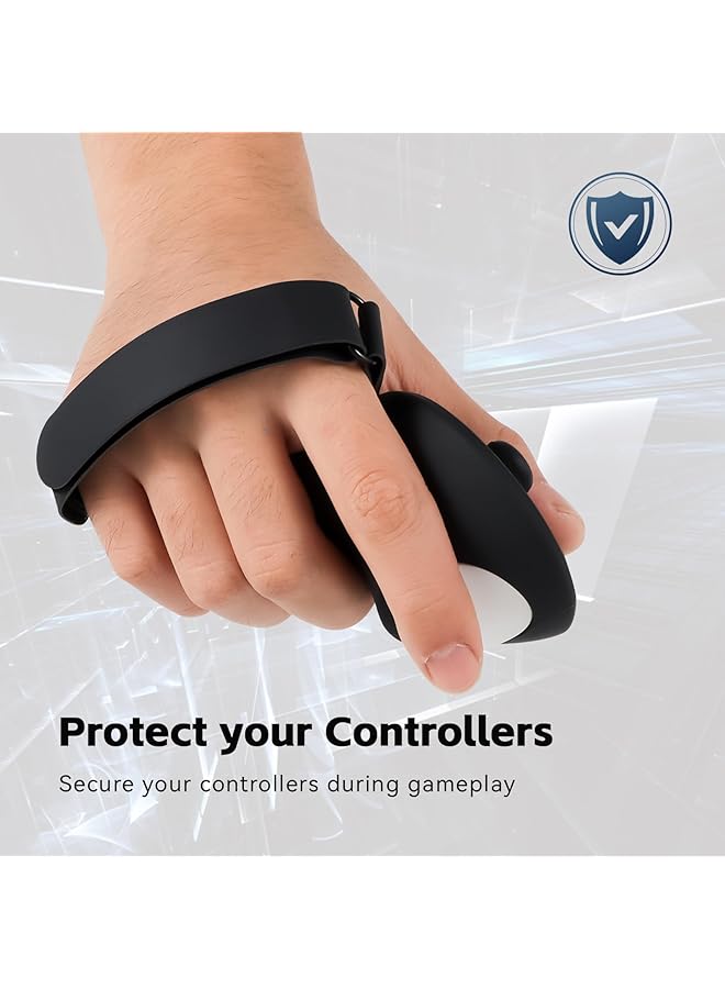 Controller Grips Cover Compatible With Meta Quest 3 Accessories Anti Throw Silicone Grips Cover Protector With Knuckle Straps Non Slip Thumbstick Covers - Image 5