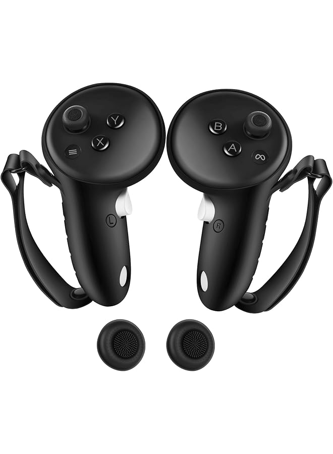 Controller Grips Cover Compatible With Meta Quest 3 Accessories Anti Throw Silicone Grips Cover Protector With Knuckle Straps Non Slip Thumbstick Covers - Image 1