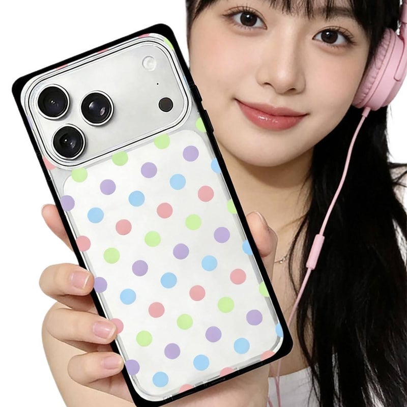 BB غطاء واقي، وردي، حماية من السقوط, نقشة منقطة، Acrylic، مقاوم للصدمات لـ iPhone 17 / 17 Air / 17 Pro / 17 Pro Max من الأكريليك باللون الوردي - Image 4