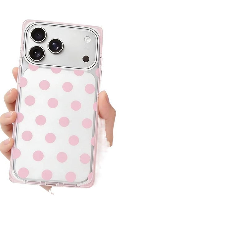 BB غطاء واقي، وردي، حماية من السقوط, نقشة منقطة، Acrylic، مقاوم للصدمات لـ iPhone 17 / 17 Air / 17 Pro / 17 Pro Max من الأكريليك باللون الوردي - Image 1