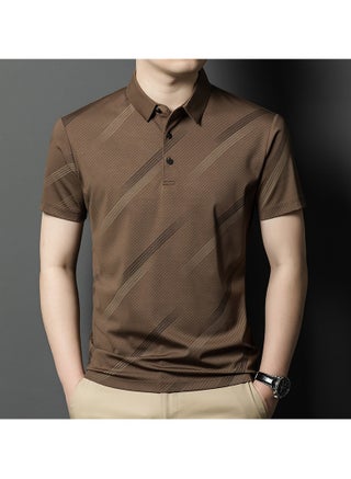 New Fashionable Casual Polo Shirt Made Of Mulberry Silk And Ice Silk Thin Design With A Lapel And Short Sleeved T-Shirt - pzsku/ZFCB1ECA2583FB831F402Z/45/_/1720887204/c585ff9f-9587-4483-b5f5-4a7caf3dd3ad