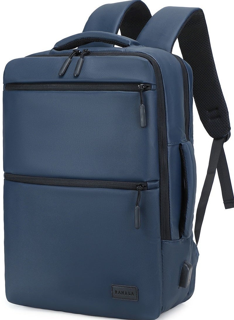 RAHALA RAL815 RAHALA Business and Travel Backpack, Waterproof and Anti-Theft, with USB Charging Port and 15.6-inch Laptop Compartment - BLUE - Image 1