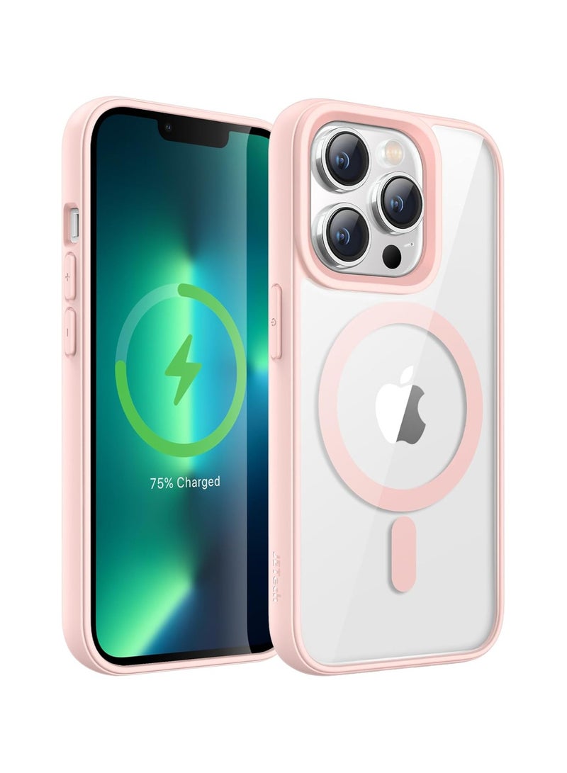 Denx Magnetic Case for iPhone 15 Pro Max Case, Compatible with MagSafe, Plating Luxury Cover, Clear Soft TPU Shockproof Protective Phone Case, (Pink)  - Image 1