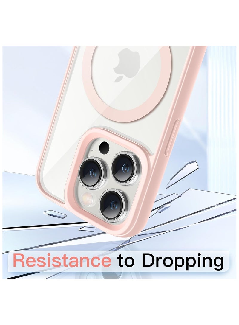 Denx Magnetic Case for iPhone 15 Pro Max Case, Compatible with MagSafe, Plating Luxury Cover, Clear Soft TPU Shockproof Protective Phone Case, (Pink)  - Image 4