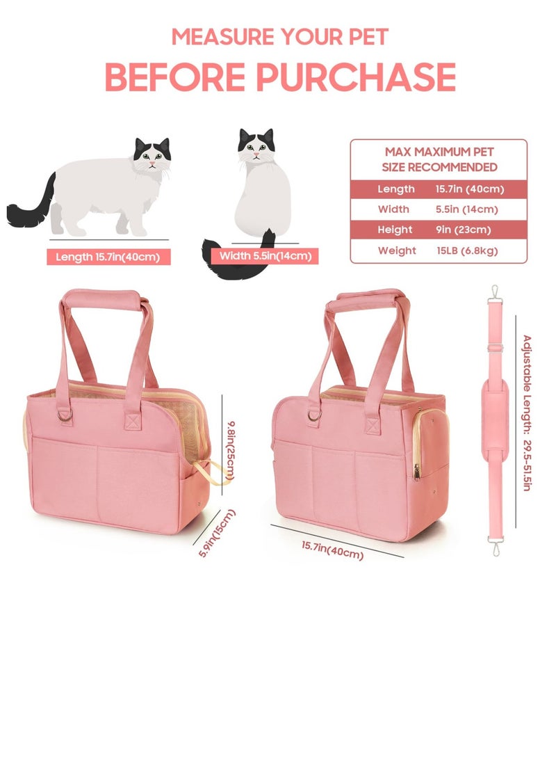 SOLARAE Airline Approved Pet Carrier for Cat, Baby cat Carrier, Pet Carrier, Soft Sided Foldable Soft cat Carrier, Suitable for Medium to Large Cats and Small Dogs, Holds Pet Carrier up to 16 lbs (Red) - Image 2