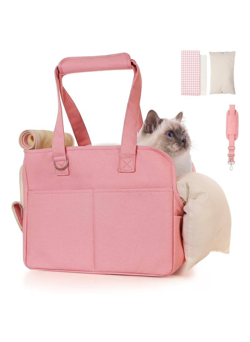 SOLARAE Airline Approved Pet Carrier for Cat, Baby cat Carrier, Pet Carrier, Soft Sided Foldable Soft cat Carrier, Suitable for Medium to Large Cats and Small Dogs, Holds Pet Carrier up to 16 lbs (Red) - Image 1