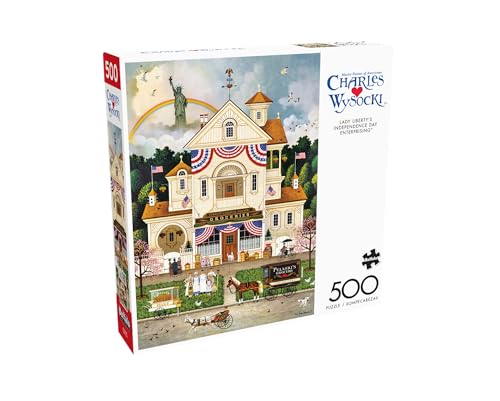 Buffalo Games - Charles Wysocki - Lady Liberty's Independence Day Enterprising - 500 Piece Jigsaw Puzzle for Adults -Challenging Puzzle Perfect for Game Nights - Image 3
