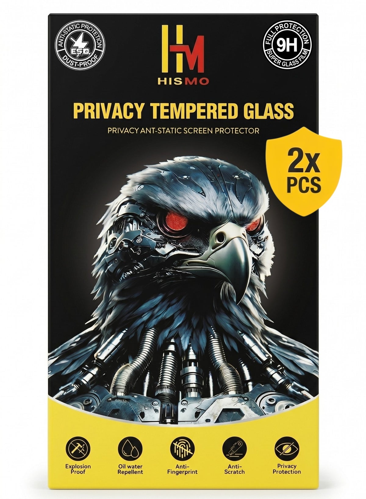 هيزمو HISMO 2 Pack iPhone 16 Pro Privacy Screen Protector