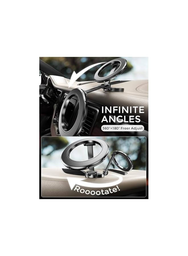 Green Tiger For Magsafe Car Mount, [360° Rotation Strong Magnet] Magnetic Phone Holder for Car,iPhone Car Holder Dash Phone Mount Car Fit for iPhone 15 14 13 12 Pro Max Plus Mini Magsafe Cases (Black) - Image 4