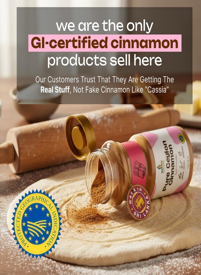 Preserve Ceylon cinnamon powder, GI Certified | Made in Sri lanka | Guaranteed Authenticity | Pure ground cinnamon Non GMO Premium Quality. True Ceylon Cinnamon. - Image 2