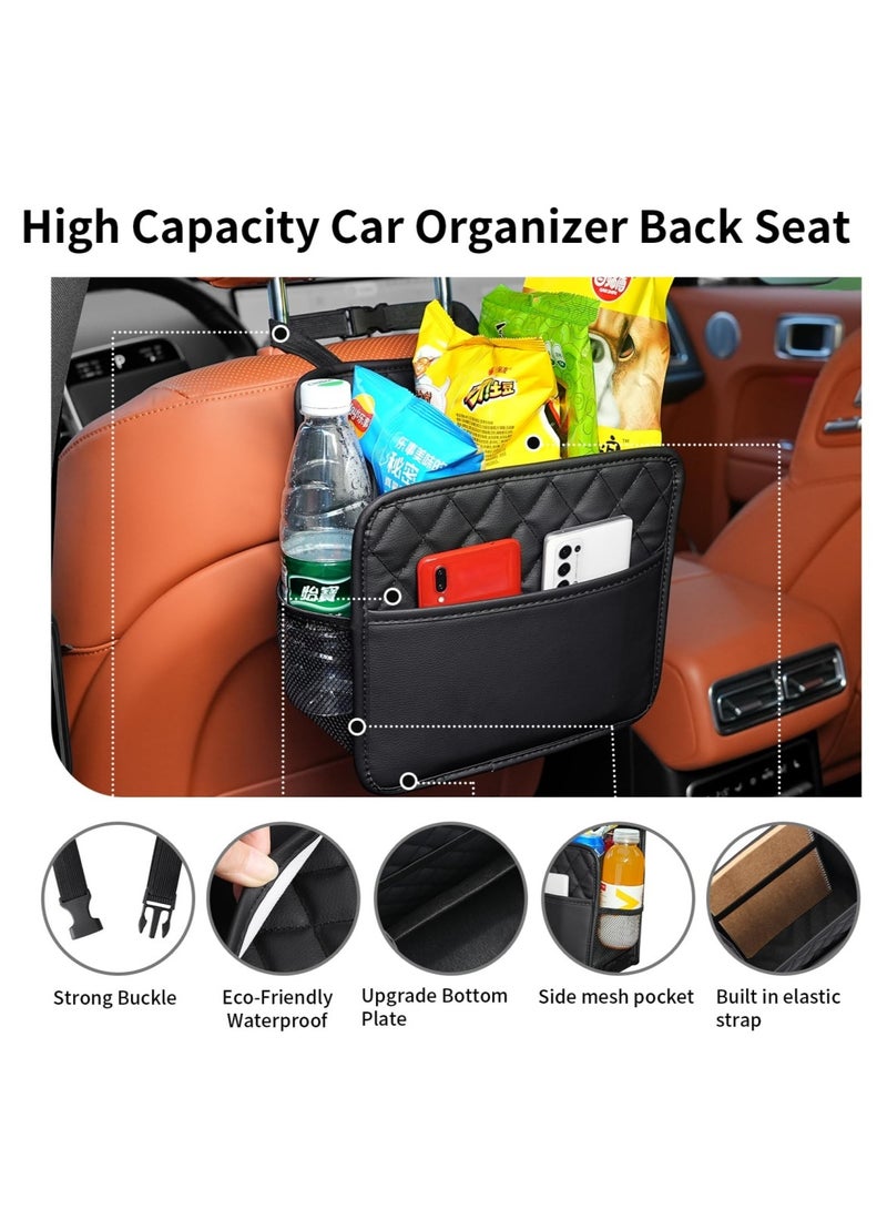 MLADEN Car Backseat Organizer, Hanging Seat Back Storage Bag with Trash Can, Multi-Functional Leather Car Pocket for Truck, Minivan, SUV, RV – Road Trip Must-Have（2 Pcs） - Image 4