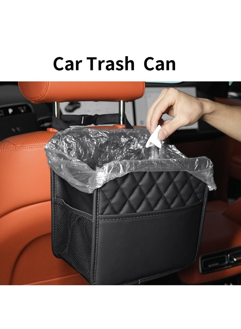 MLADEN Car Backseat Organizer, Hanging Seat Back Storage Bag with Trash Can, Multi-Functional Leather Car Pocket for Truck, Minivan, SUV, RV – Road Trip Must-Have（2 Pcs） - Image 5