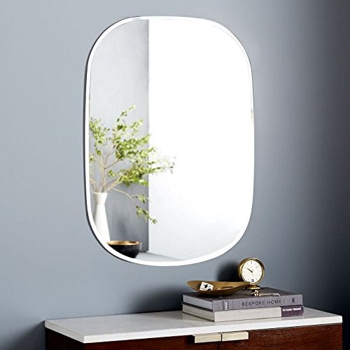 Quality Glass Vertical Shape Frameless Decorative Glass Wall Mirror 12 X 18inch Silver Unframed QGFL 132