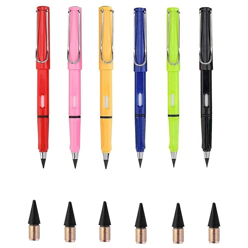 NIVAKINI NIVAKINI Everlasting Pencil Inkless Pencil Writing Eternal Replacement Erasable 6pc Pencils extra 3Nibs With Eraser Reusable Unlimited Student Artist Infinite Magic Pencils Infinite Pencil