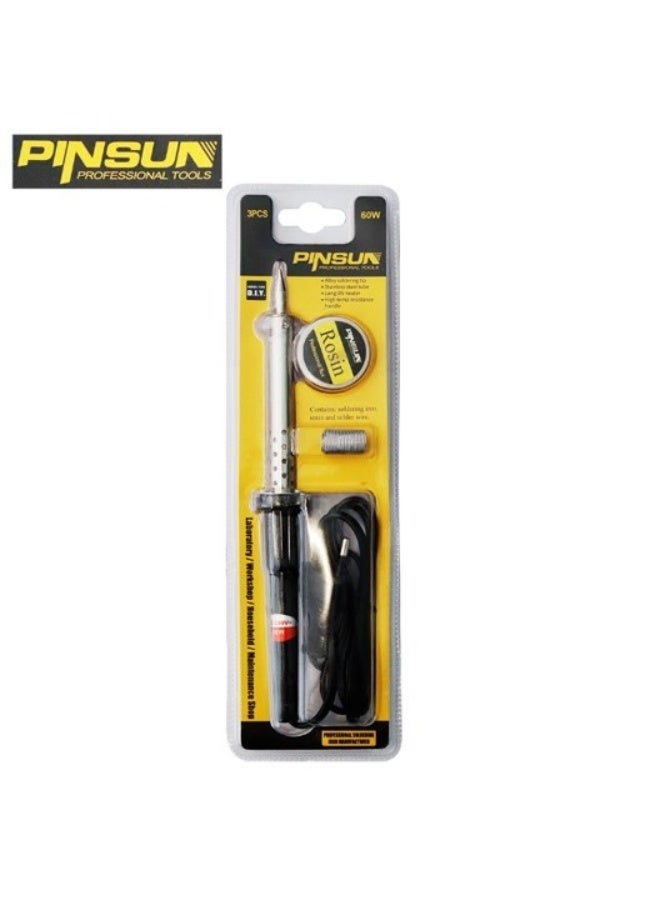 طقم مكواة لحام PINSUN 3 في 1 بقوة 60 واط مع تدفق روزين وسلك لحام - Image 1