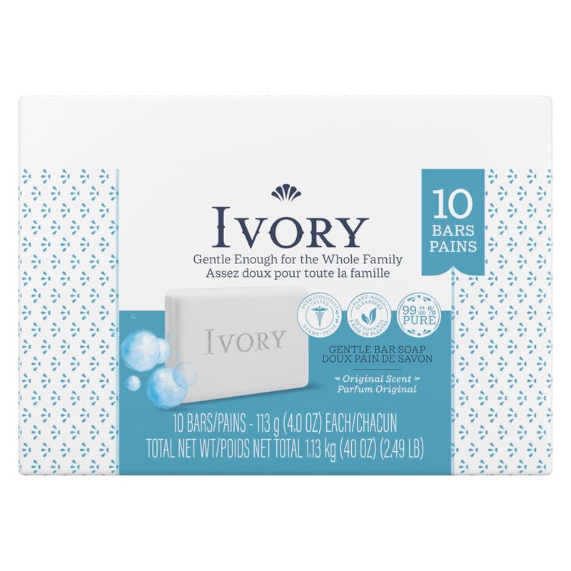 Ivory Clean Original Bar Soap, 4 Ounce, 10 Count (Pack of 2) Total 20 Bars - Image 4
