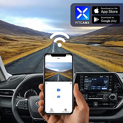 FITCAMX كاميرا داش فيت كام إكس أمامية 4K + خلفية 1080P لسيارة تويوتا هايلاندر 2020-2025 LE Limited L XLE XSE Platinum (الجيل 4/UX70)، مظهر OEM، فيديو مزدوج HD، واي فاي وتطبيق، تسجيل متكرر، حساس G، سهل الإعداد، بطاقة 128GB - Image 4