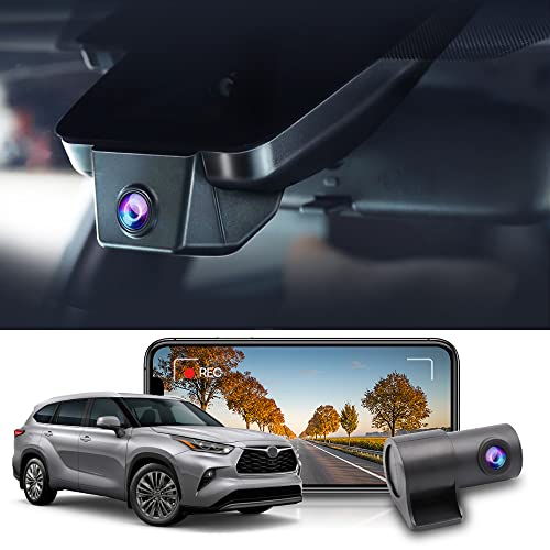 FITCAMX كاميرا داش فيت كام إكس أمامية 4K + خلفية 1080P لسيارة تويوتا هايلاندر 2020-2025 LE Limited L XLE XSE Platinum (الجيل 4/UX70)، مظهر OEM، فيديو مزدوج HD، واي فاي وتطبيق، تسجيل متكرر، حساس G، سهل الإعداد، بطاقة 128GB - Image 1