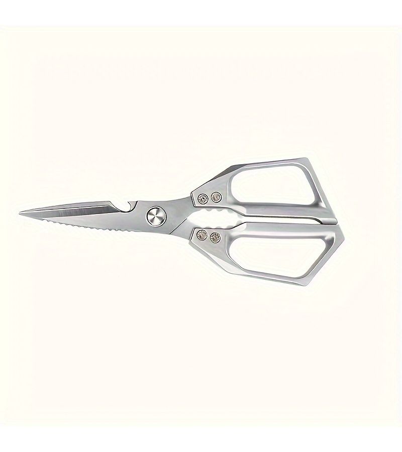 Silver Stainless Steel Kitchen Scissors For Cutting Meat Poultry Fish And Bones With Ergonomic Handle Home Restaurant Slaughterhouse Use - Image 4