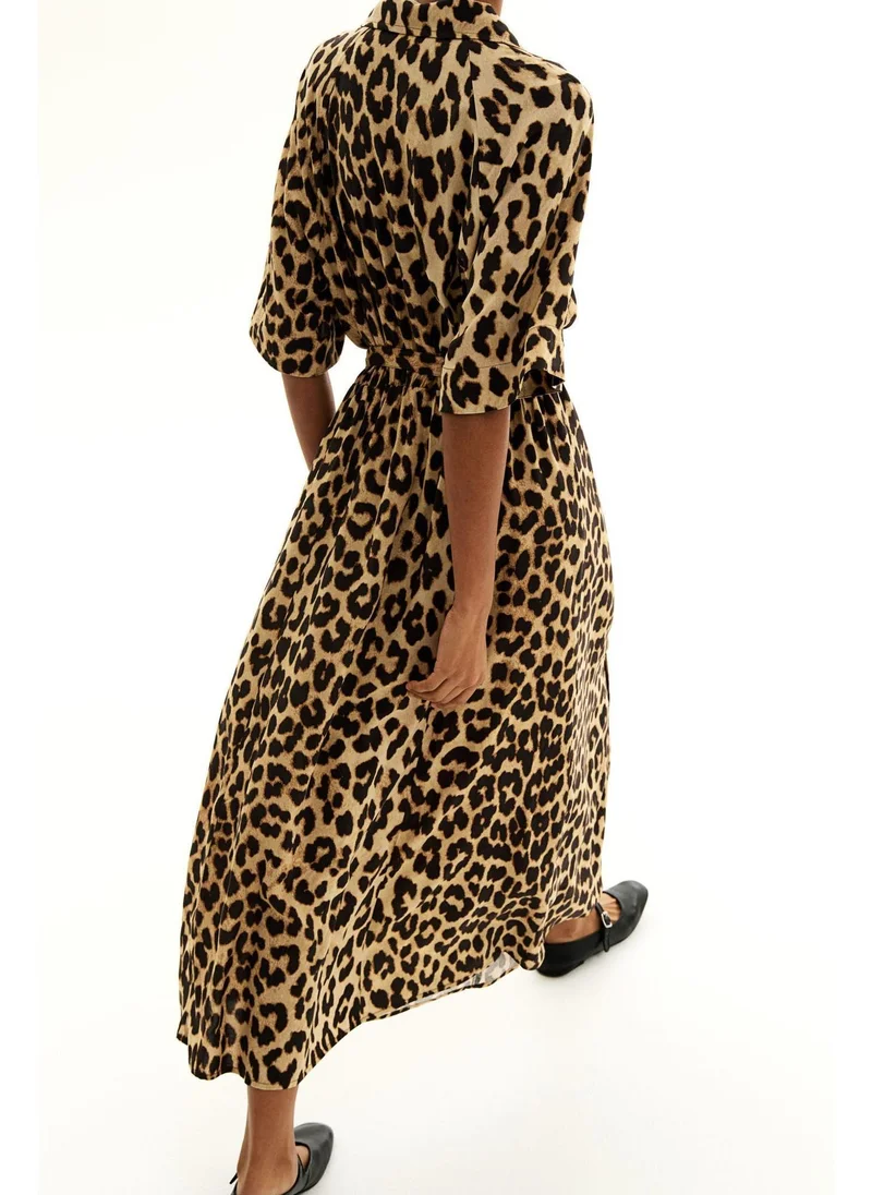 اتش اند ام Tie-belt shirt dress